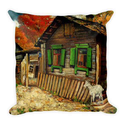 Pen House with a Goat Premium Pillow