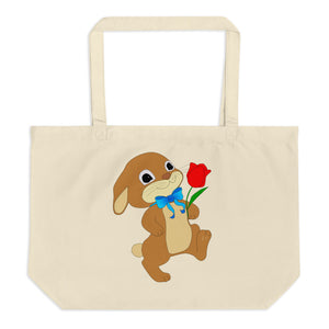 Hares celebrating Easter Large Organic Tote Bag