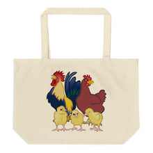 A Fox And Many Chickens Large Organic Tote Bag