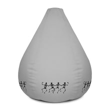 Light Grey Dancing Humans Bean Bag Chair w/ filling